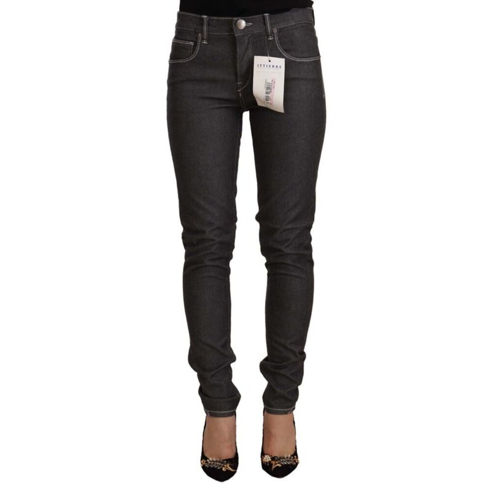 Acht Black Low Waist Skinny Denim Slim Fit Women's Jeans